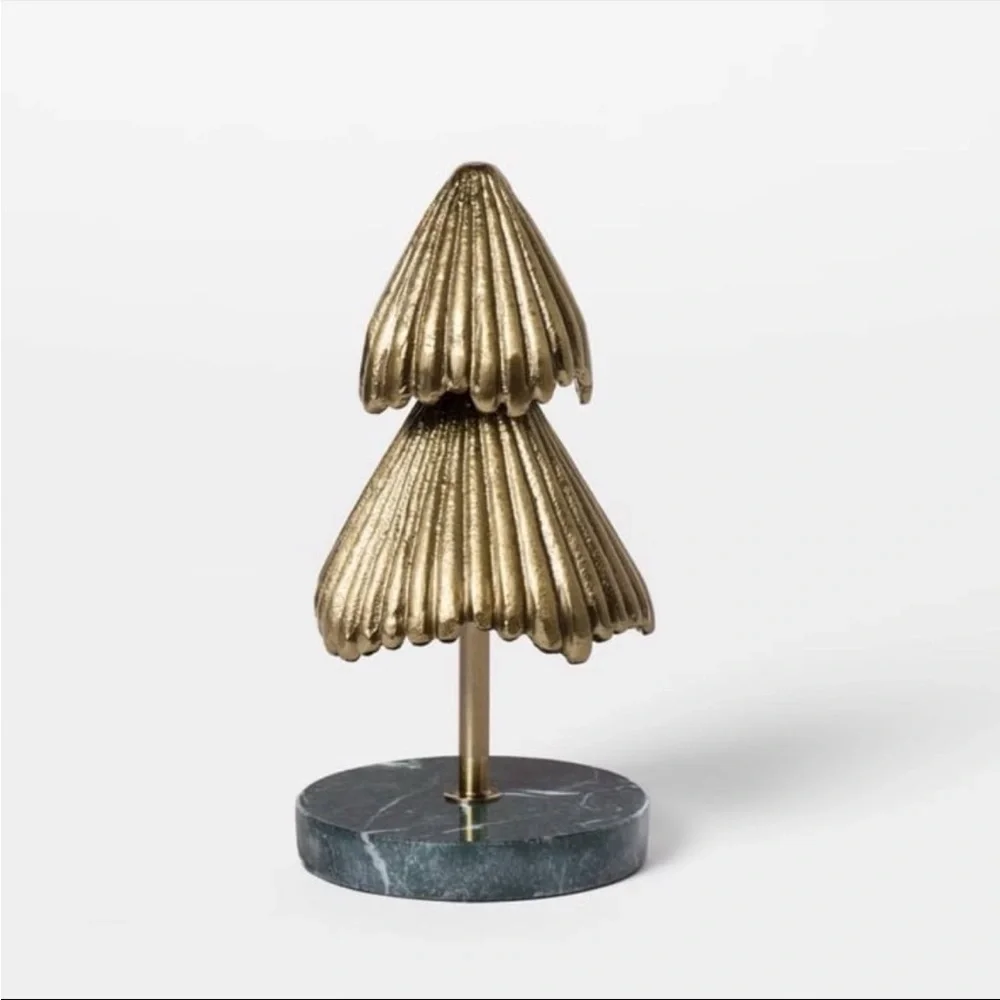 Small Metal Christmas Tree with Marble Base Gold - Threshold with Studio McGee